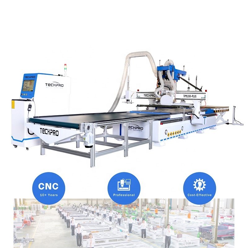 Efficient Auto Loading and Unloading Table CNC Cutting Machine Wood Router for Wood Panel Furniture Cabinet Production Line